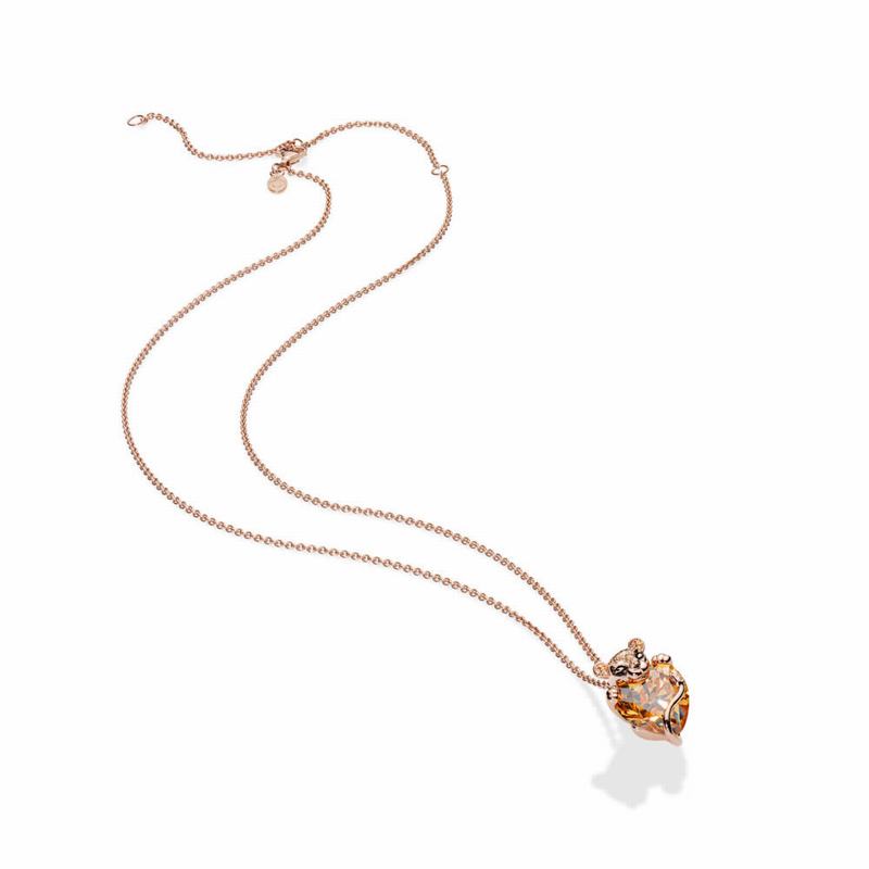 Pandora Australia Rose™ Sparkling Lion Princess Heart Necklace | LCQGHD451